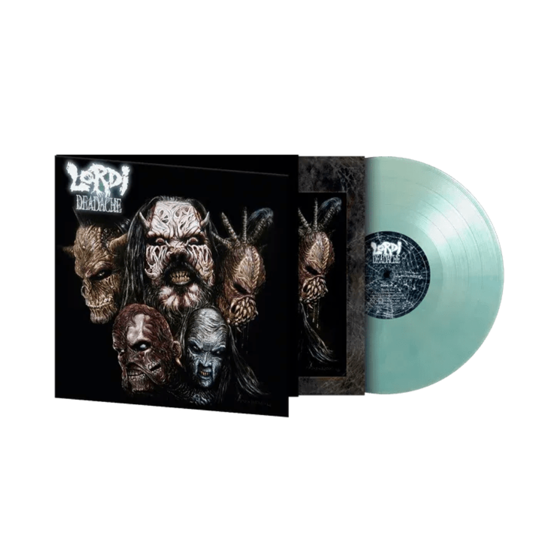 Deadache Lordi LP blue and white marbled vinyl record sleeve image