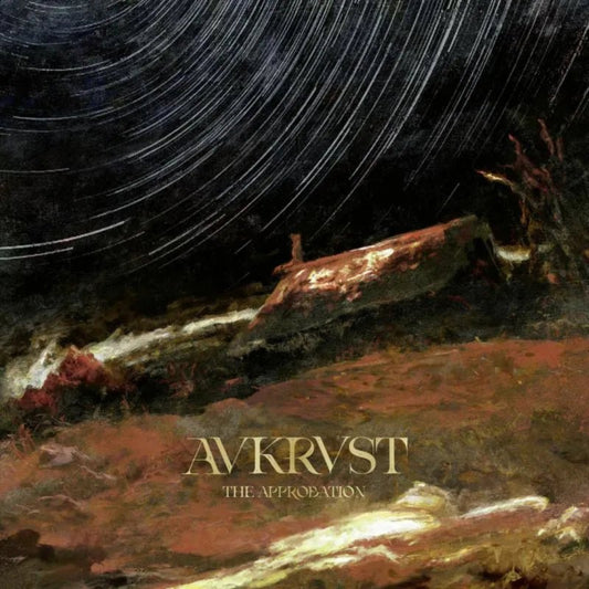 Close‑up of AVKRVST The Approbation compact disc showing label and art