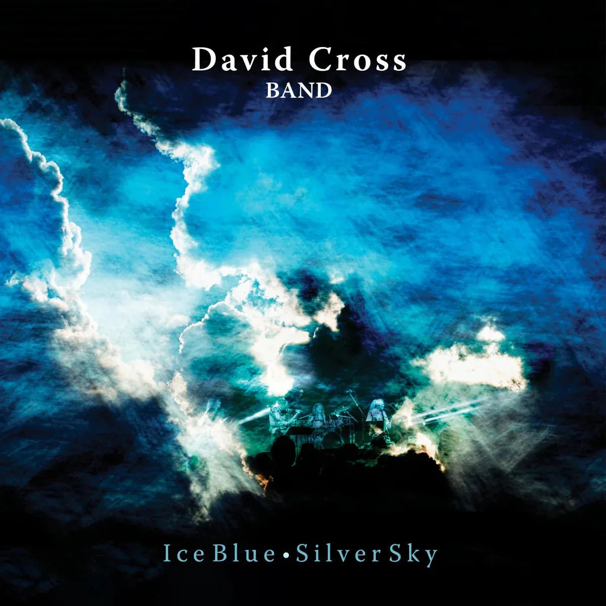 David Cross Band Ice Blue Silver Sky CD front cover artwork design.