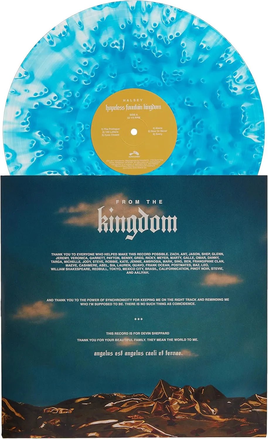 Hopeless Fountain Kingdom Halsey LP visually striking clear and teal splatter edition