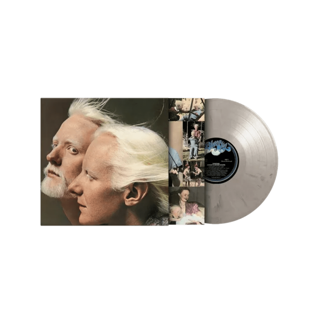 White marbled vinyl pressing of Johnny and Edgar Winter live album.

