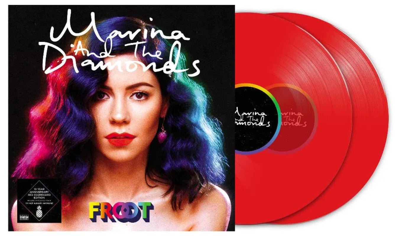 MARINA FROOT 10th Anniversary Red EcoRecord vinyl album cover with bold artwork

