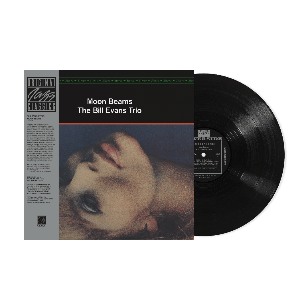 Moon Beams album art featuring Bill Evans in a reflective jazz portrait