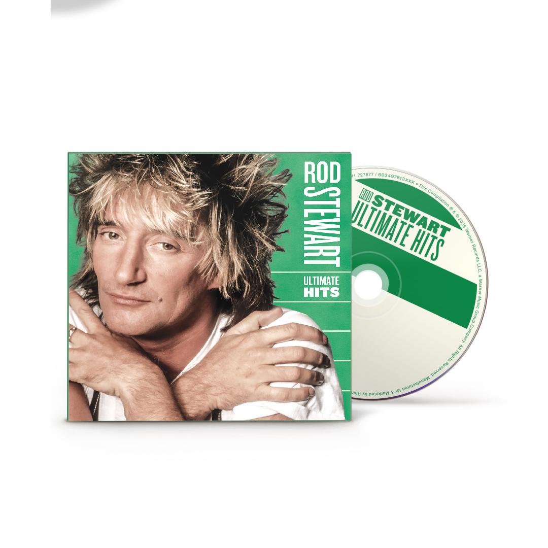 Ultimate Hits by Rod Stewart on CD showcasing decades of chart-topping music

