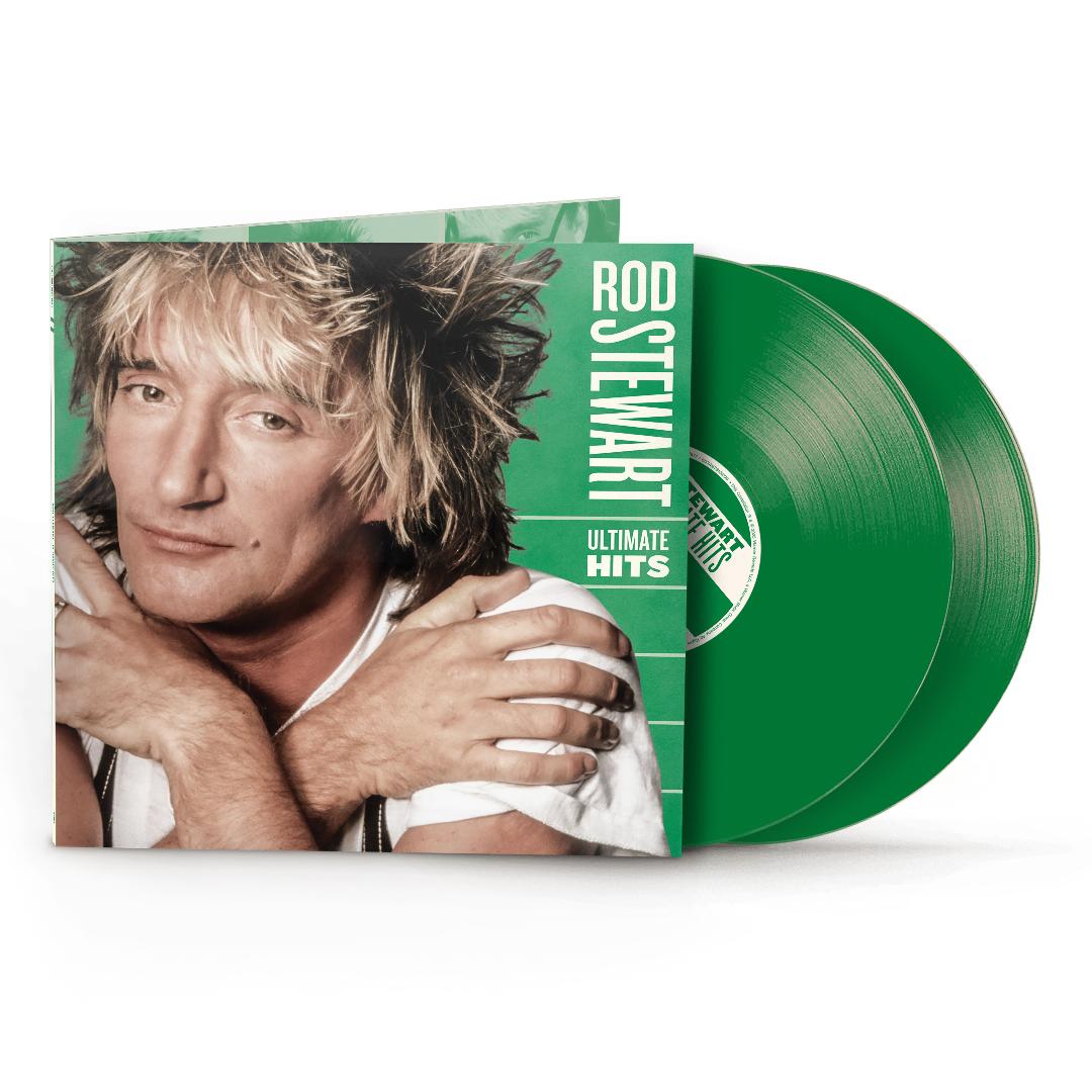 Ultimate Hits by Rod Stewart on vinyl showcasing decades of chart-topping music