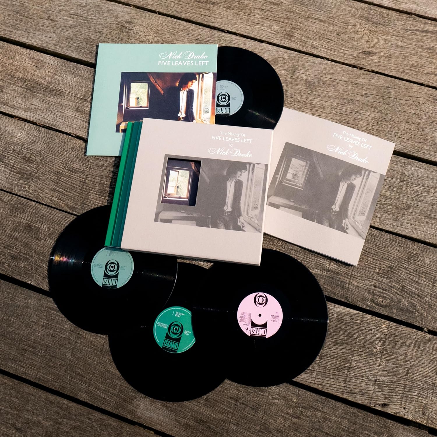 Four LP Nick Drake collection featuring Five Leaves Left session recordings