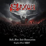 Saxon Eagles Over Hellfest album cover showcasing the band’s 2024 Hellfest performance with epic stage visuals.