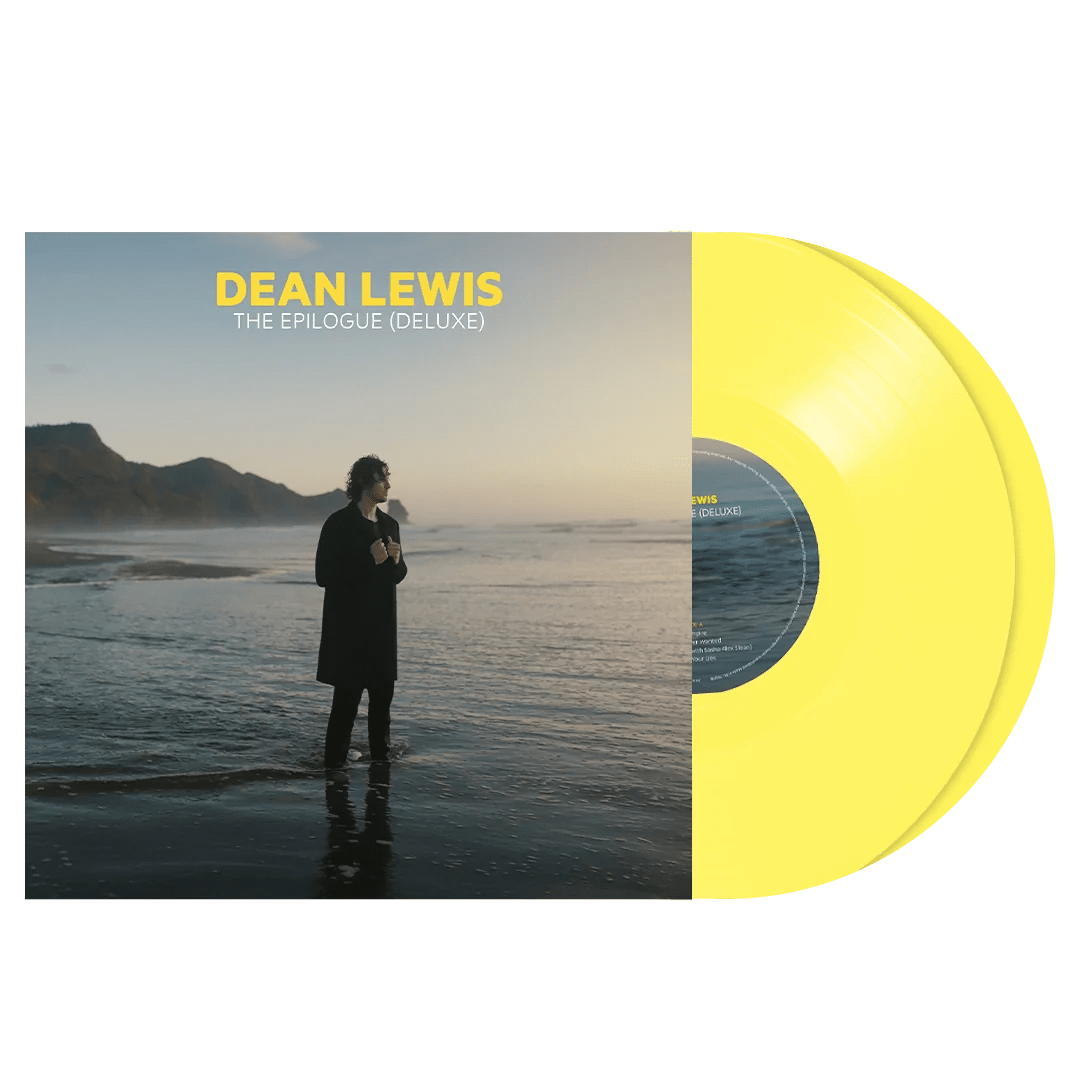 Gatefold sleeve of yellow vinyl 2LP edition showing inner artwork and tracklist.