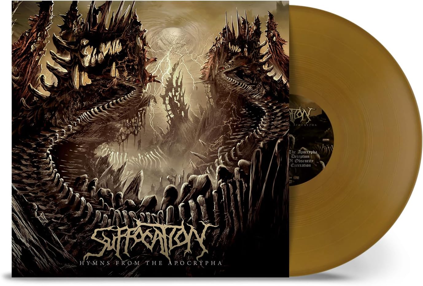 Hymns From The Apocrypha Suffocation gold vinyl LP brutal death metal art
