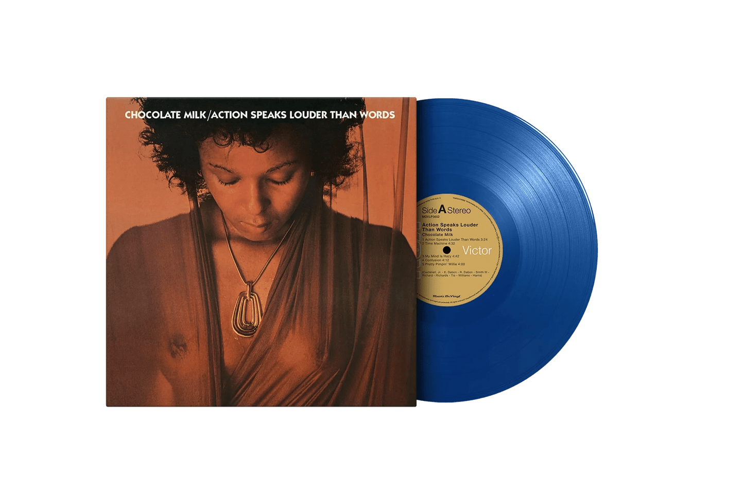 Chocolate Milk - Action Speaks Louder Than Words (MOVLP3652B) LP Blue Vinyl cover 1