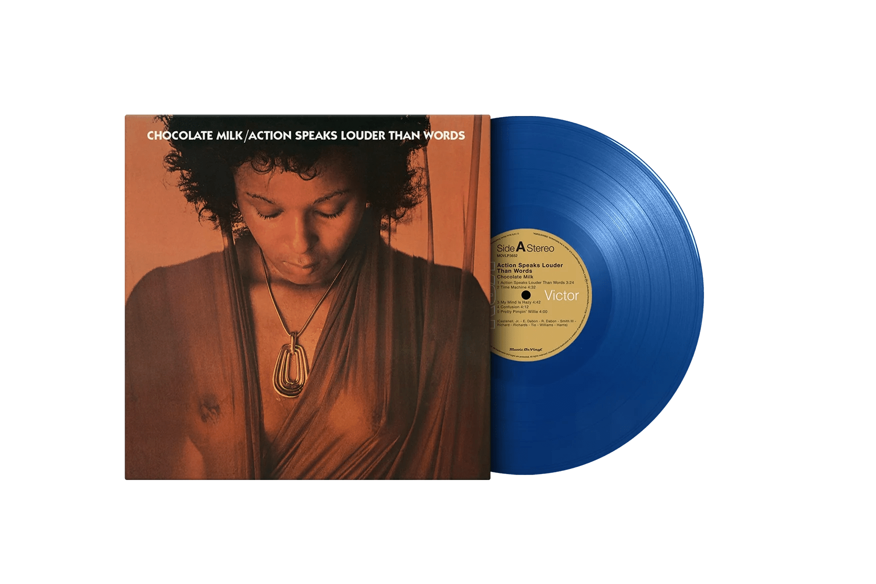 Chocolate Milk - Action Speaks Louder Than Words (MOVLP3652B) LP Blue Vinyl cover 1