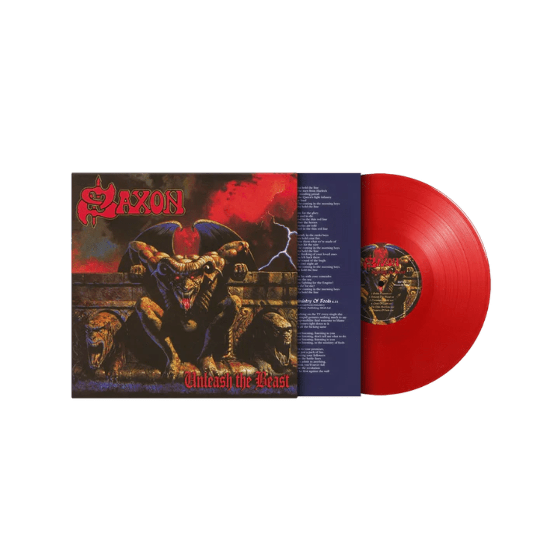 Saxon’s 1997 album Unleash the Beast reissued on red vinyl, limited to 1500 copies.