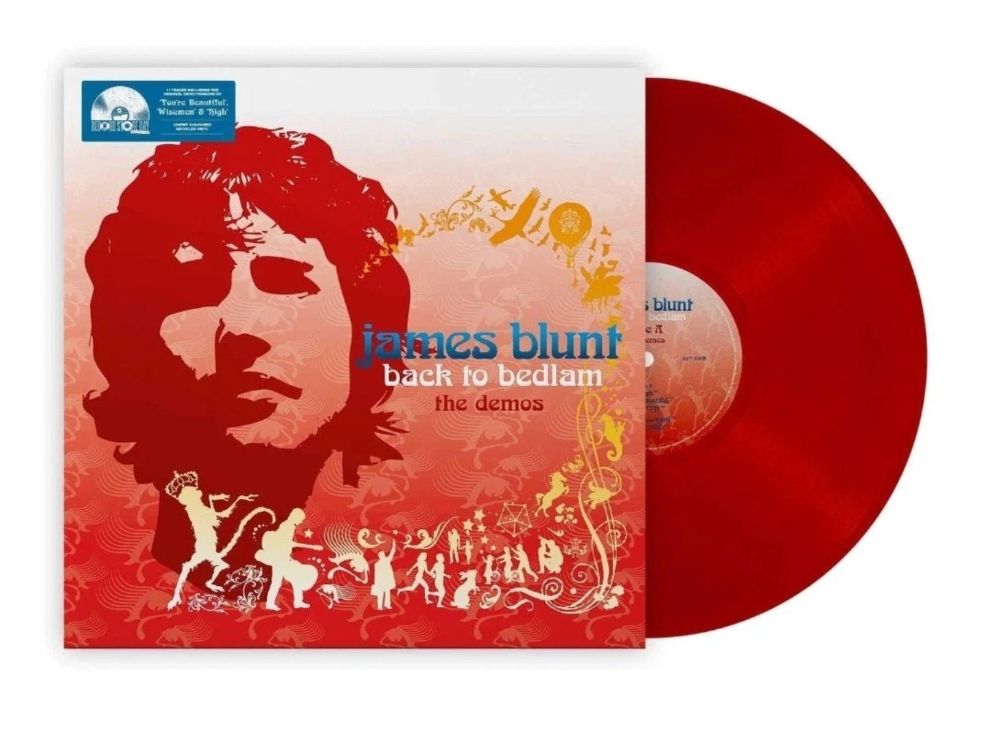 Minimalist James Blunt Back To Bedlam demo-themed cover with warm tones