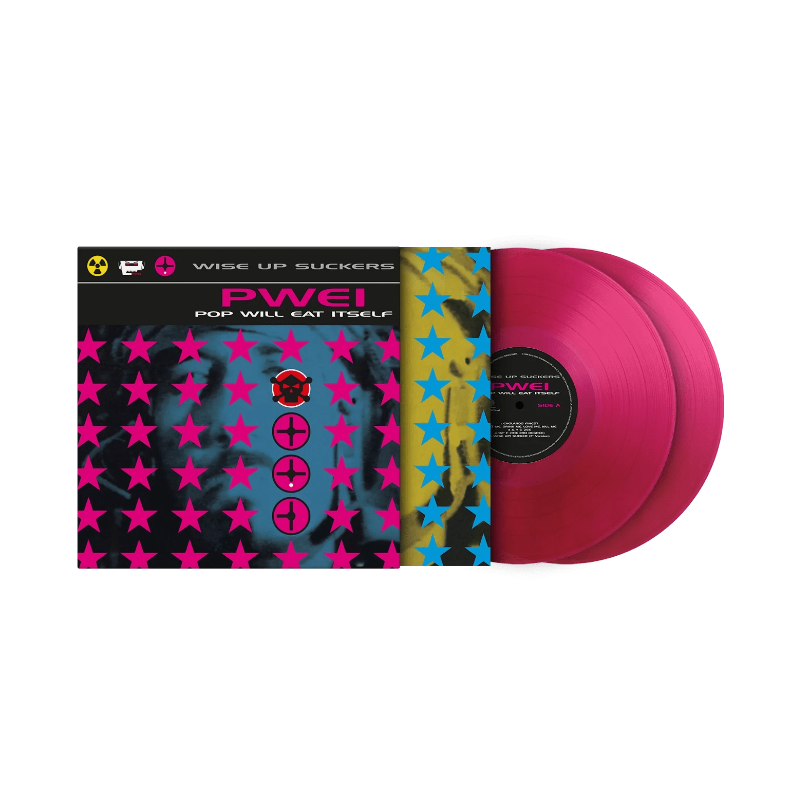 Magenta vinyl edition of Wise Up Suckers by Pop Will Eat Itself