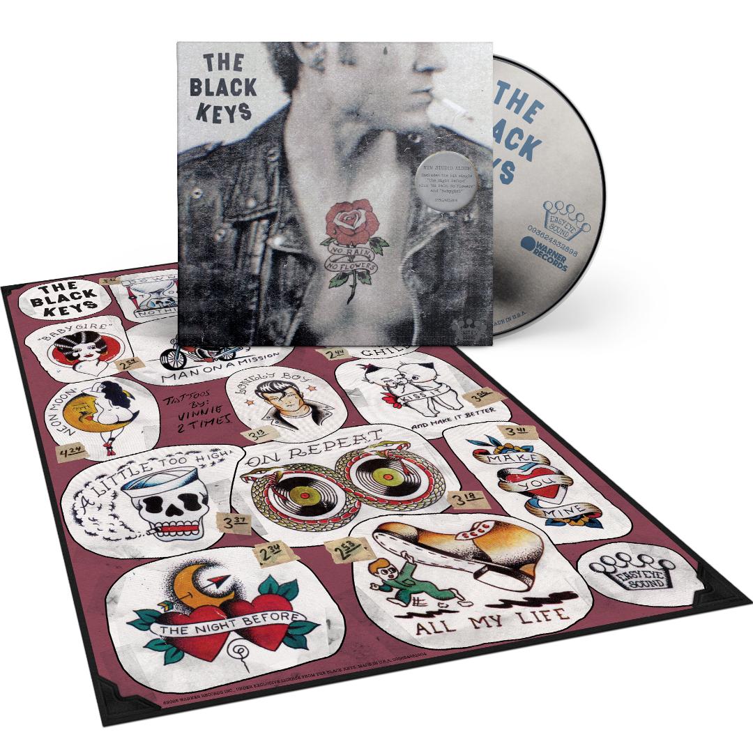 The Black Keys No Rain No Flowers album cover with vibrant, eclectic design

