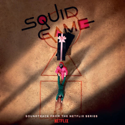 Squid Game 2LP vinyl in green and pink with exclusive pop-up sleeve and booklet