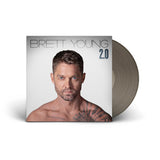 Album cover for Brett Young’s 2.0, featuring bold typography and a modern country design