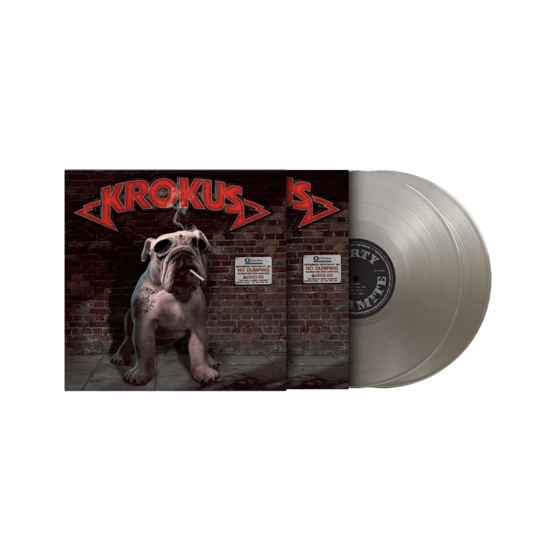 Dirty Dynamite by Krokus on silver vinyl with insert and classic hard rock sound