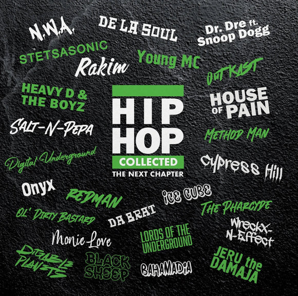 Hip Hop Collected vinyl cover with classic rap artists from the golden era