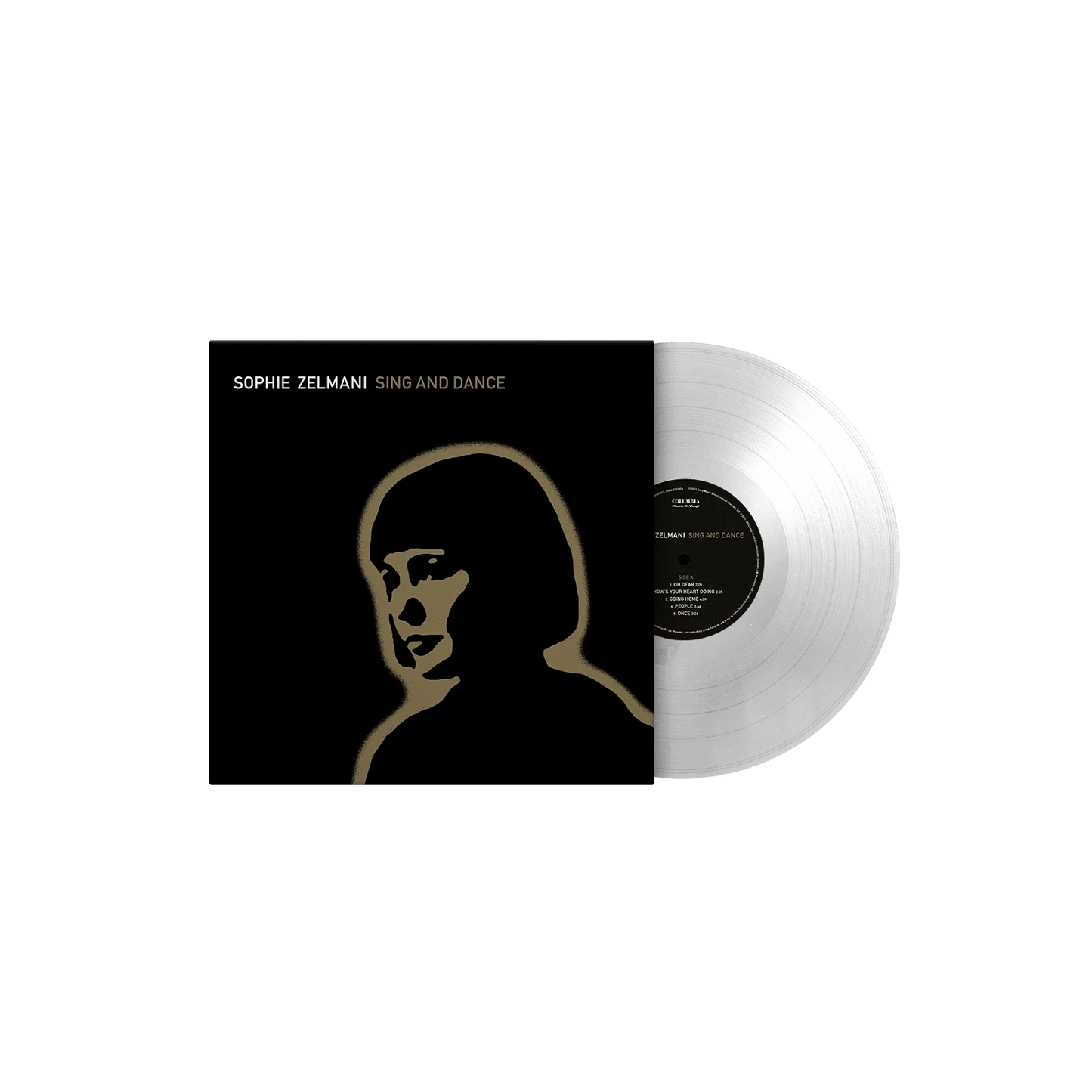 Close-up of Sing and Dance limited edition clear vinyl LP
