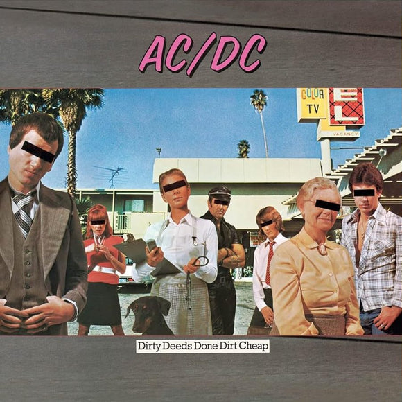 AC/DC gold coloured vinyl of Dirty Deeds Done Dirt Cheap with print