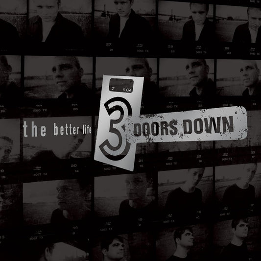 Black and white collage with '3 Doors Down' logo and album cover text.