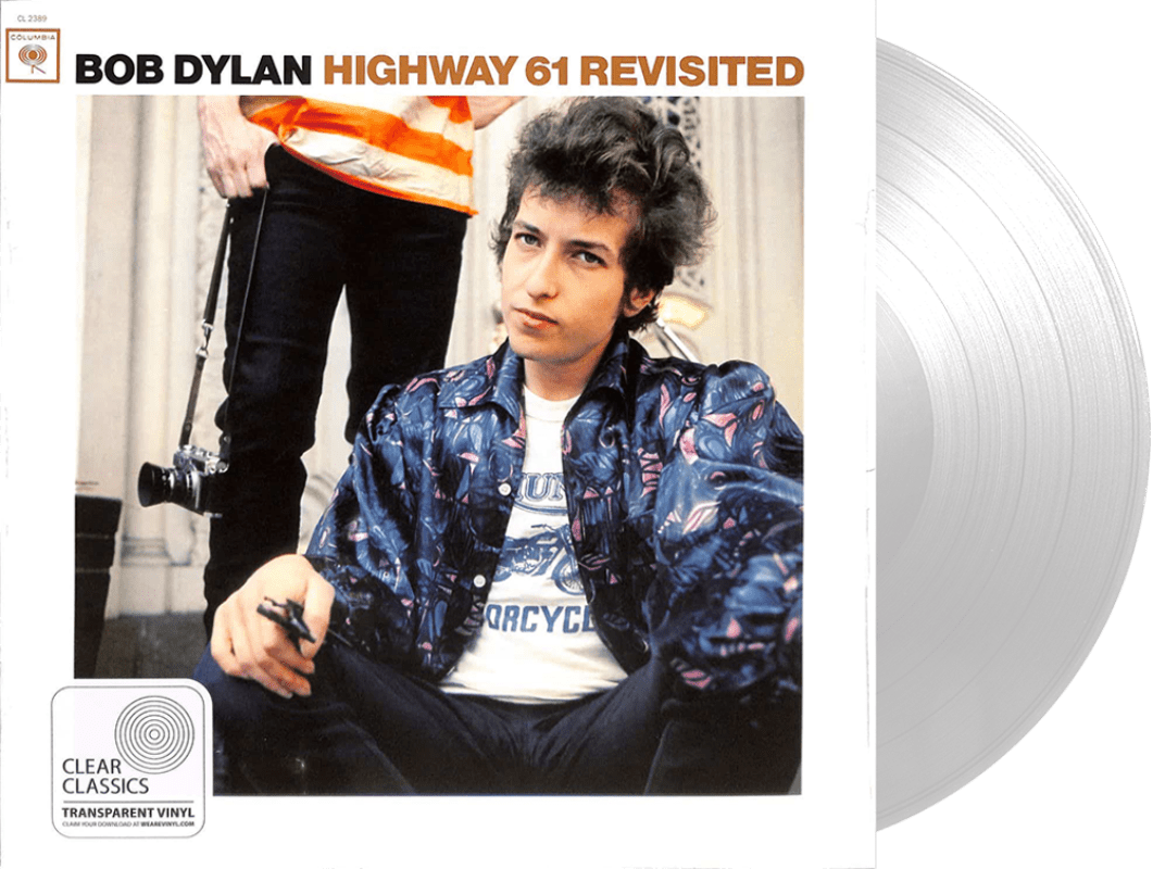 Highway 61 Revisited LP on clear vinyl, includes “Like a Rolling Stone”