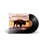 Vinyl record with cover featuring a buffalo and 'Saving Grace' by Robert Plant 