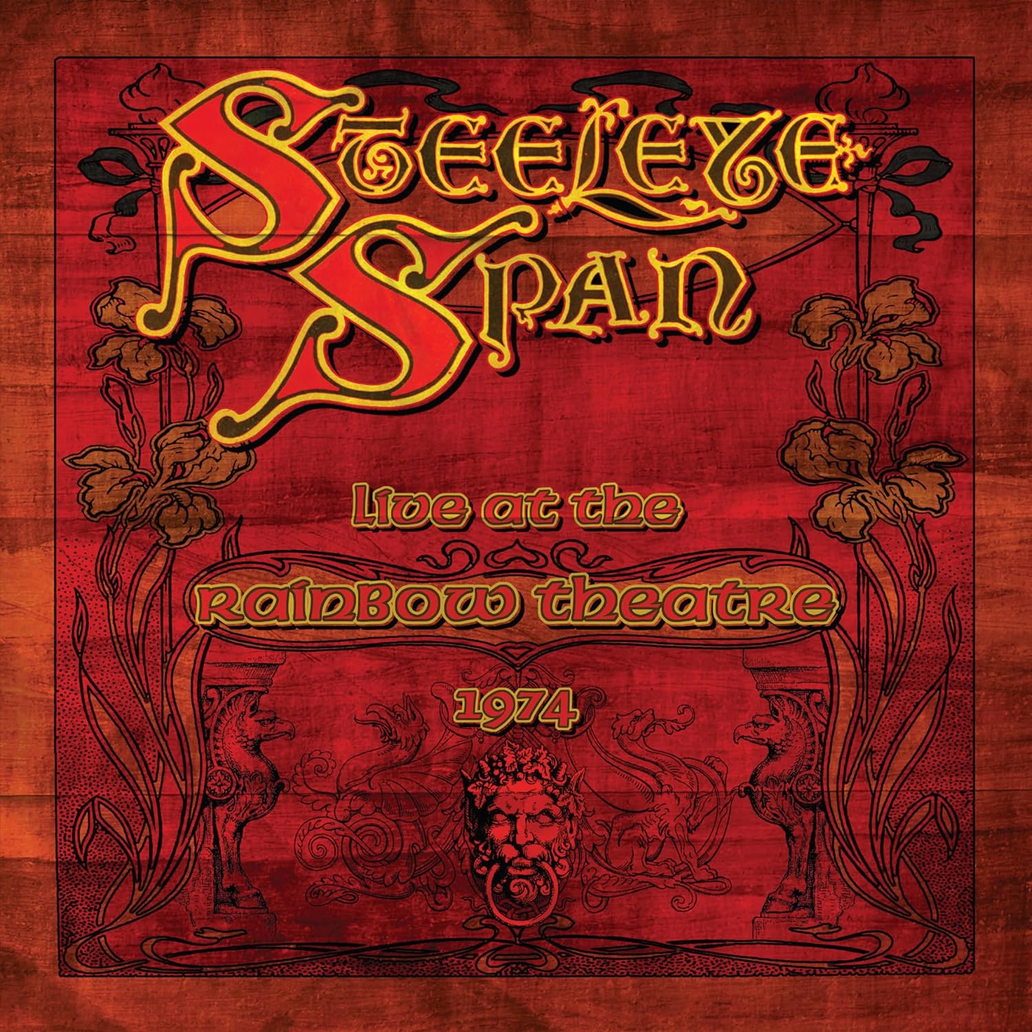 Steeleye Span Live at the Rainbow Theatre 1974 red vinyl gatefold cover, bold red design