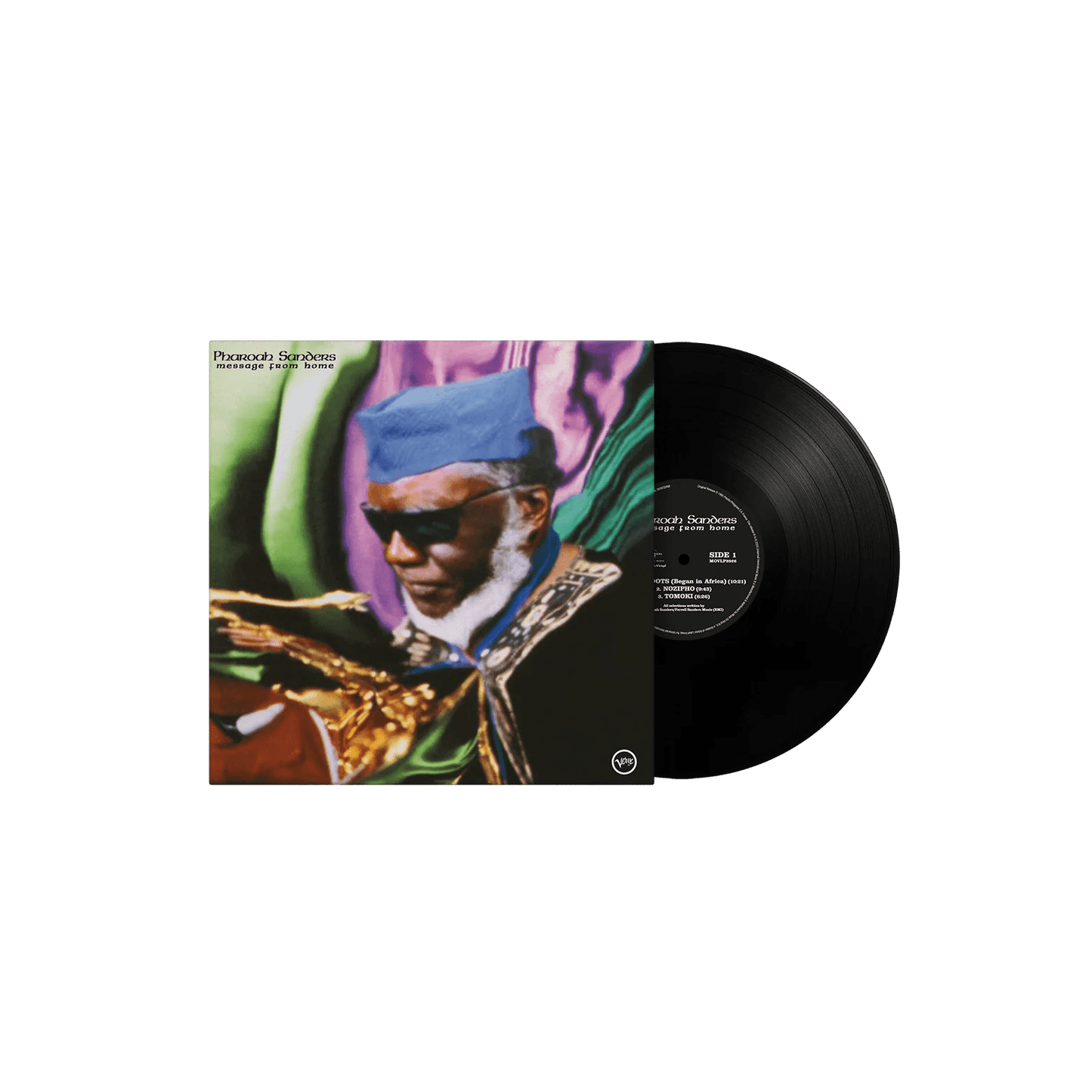 Cover art for Pharoah Sanders’ Message From Home vinyl reissue

