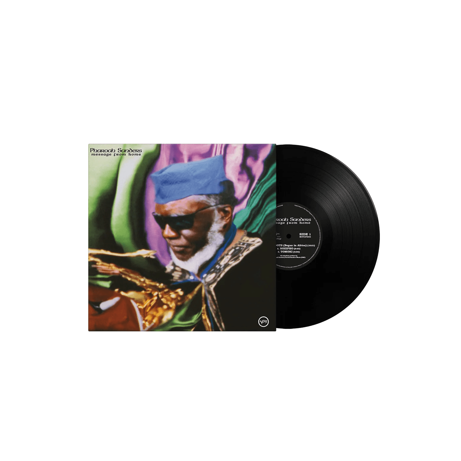 Cover art for Pharoah Sanders’ Message From Home vinyl reissue

