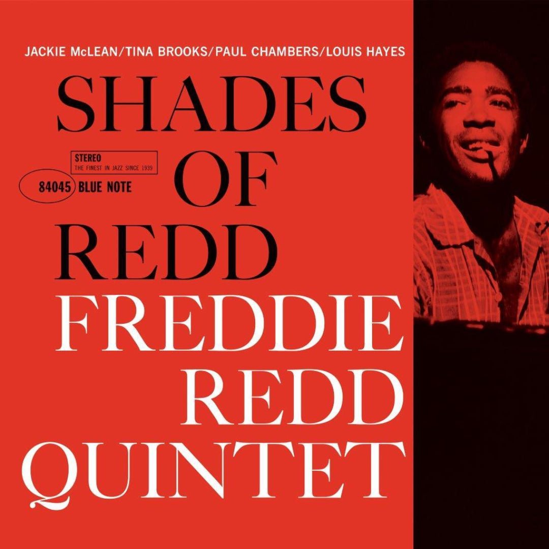 Album cover of 'Shades of Redd Freddie Redd Quintet' with a red background and black text.