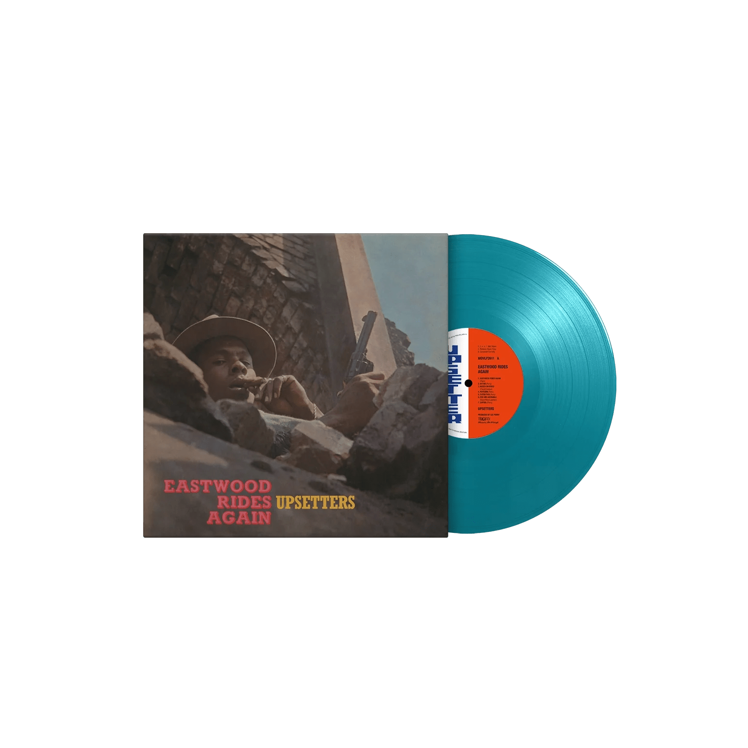 Limited edition turquoise vinyl of Eastwood Rides Again – 1000 copies worldwide