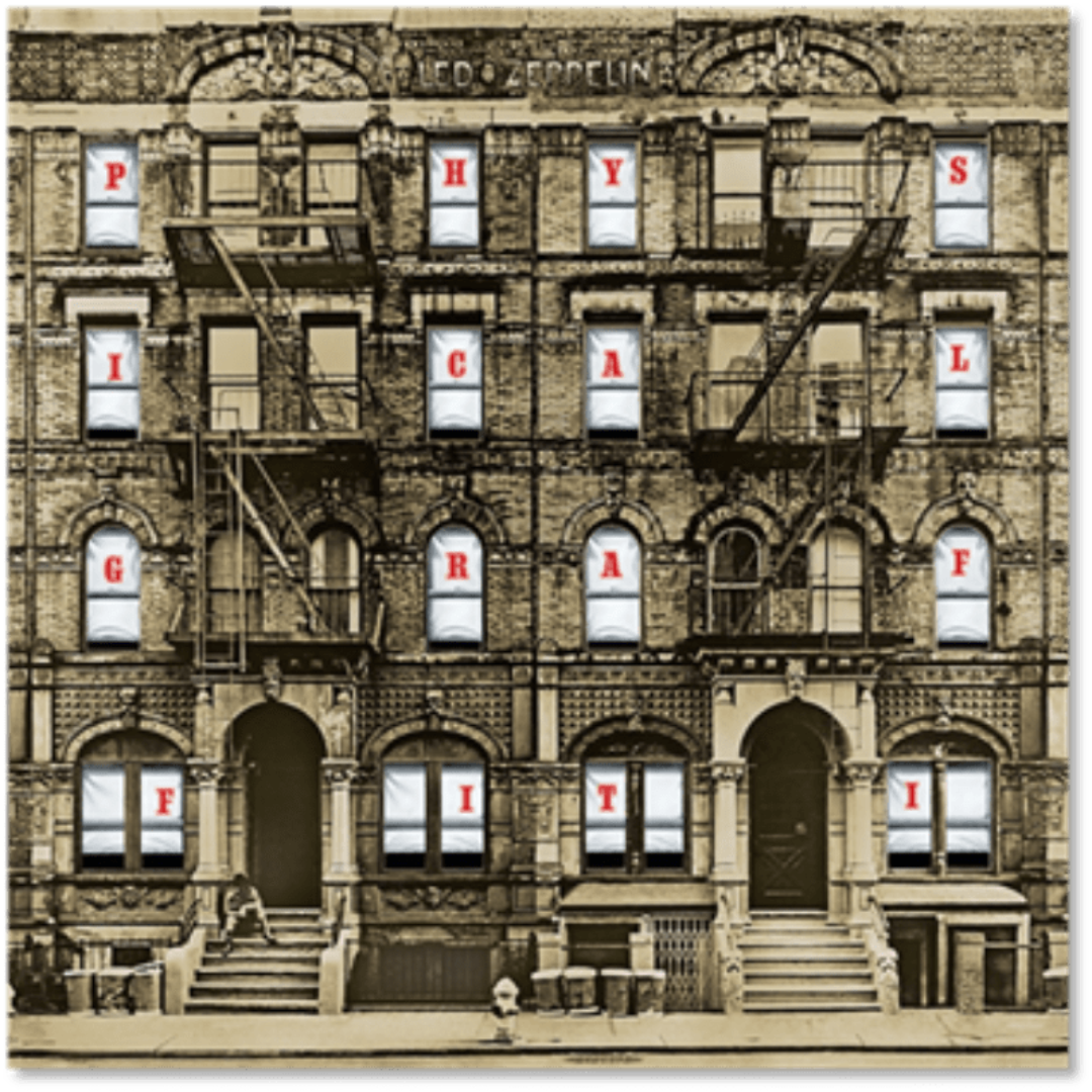 Led Zeppelin Physical Graffiti 50th Anniversary deluxe 3LP vinyl set cover

