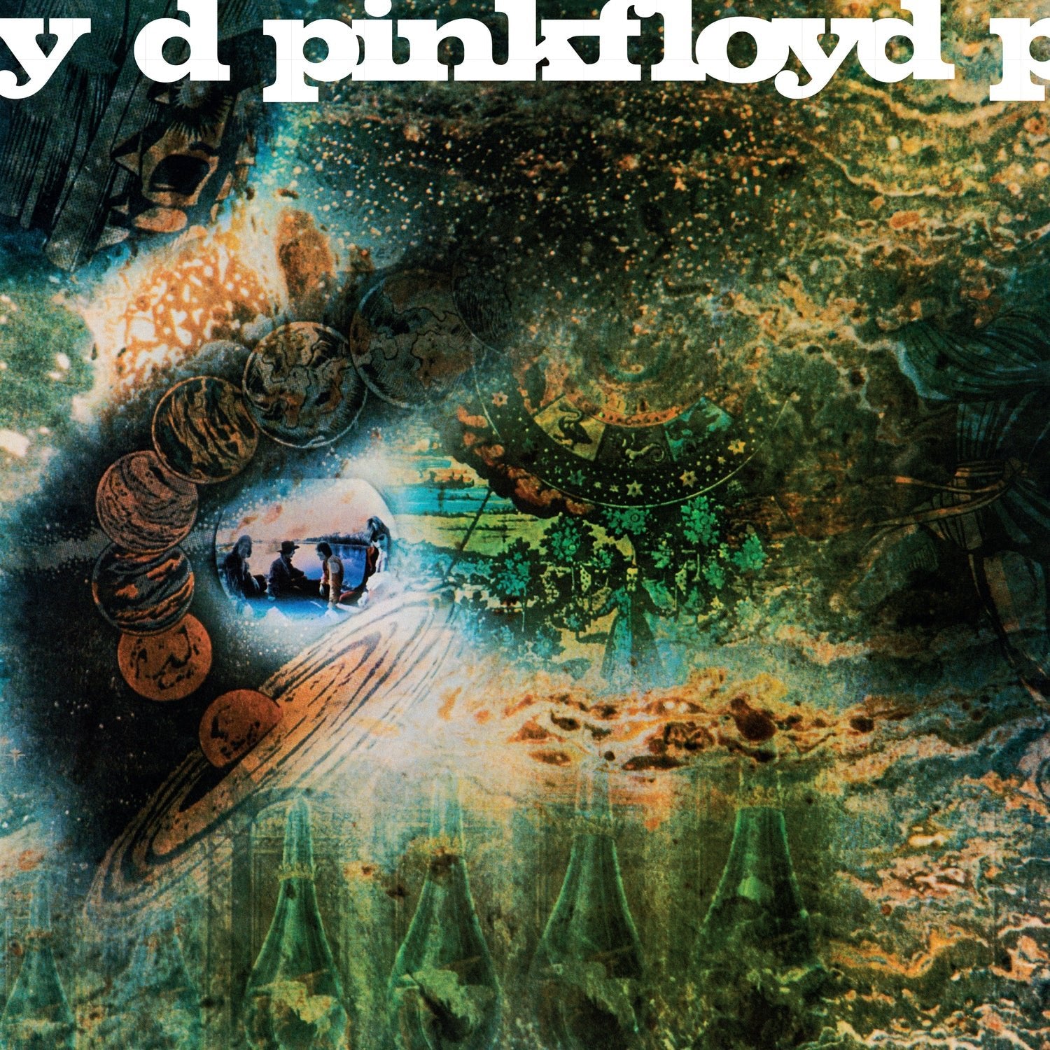 Pink Floyd second album 1968 cover featuring Syd Barrett, David Gilmour, Roger Waters, Wright, Mason