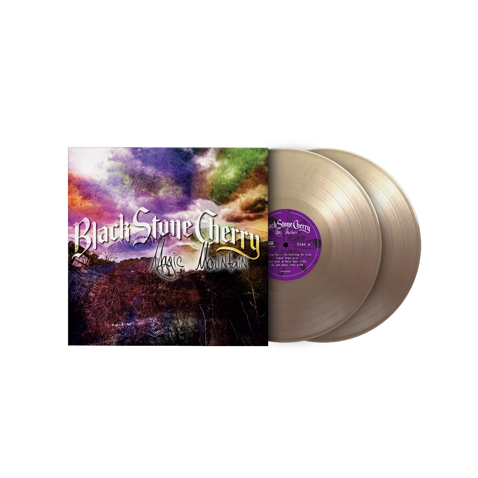 Magic Mountain vinyl album by Black Stone Cherry, double LP pressed on gold/purple marble.