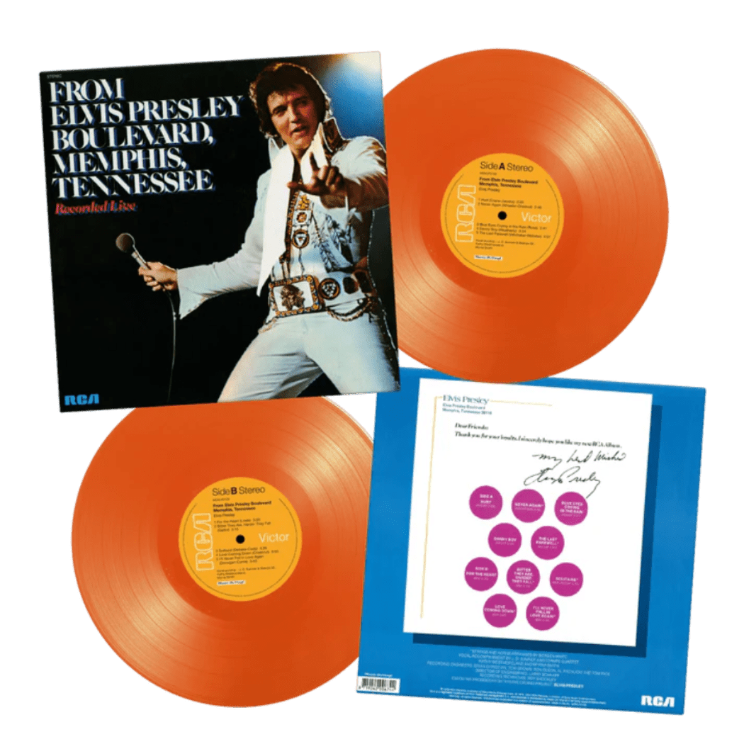 Collectible Elvis Presley From Elvis Presley Boulevard Memphis Tennessee orange LP