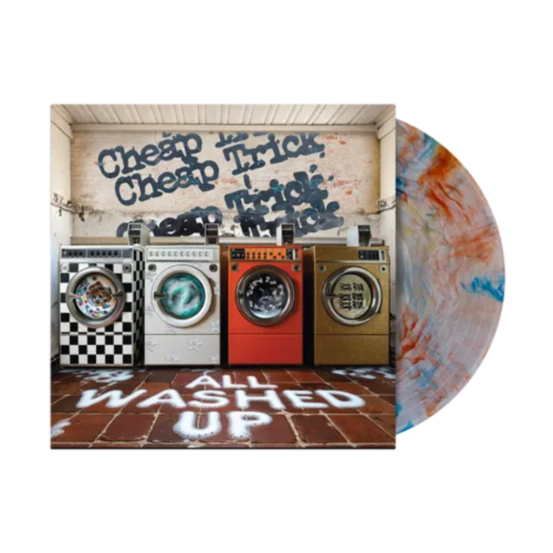 Cheap Trick All Washed Up front cover with band logo and title
