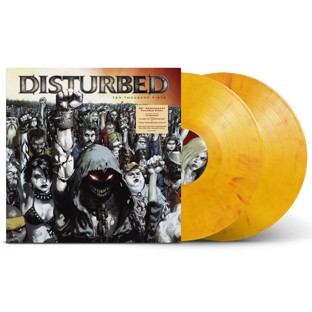 Limited edition Yellow Flame vinyl of Disturbed’s Ten Thousand Fists album
