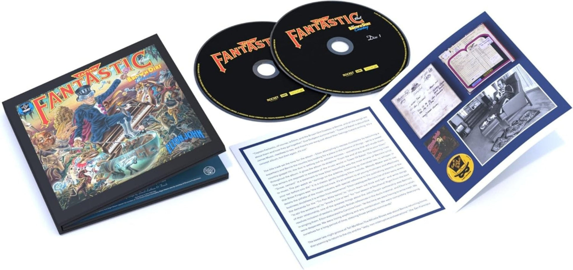 Captain Fantastic 50th anniversary 2CD set featuring scrapbook booklet and rare demos