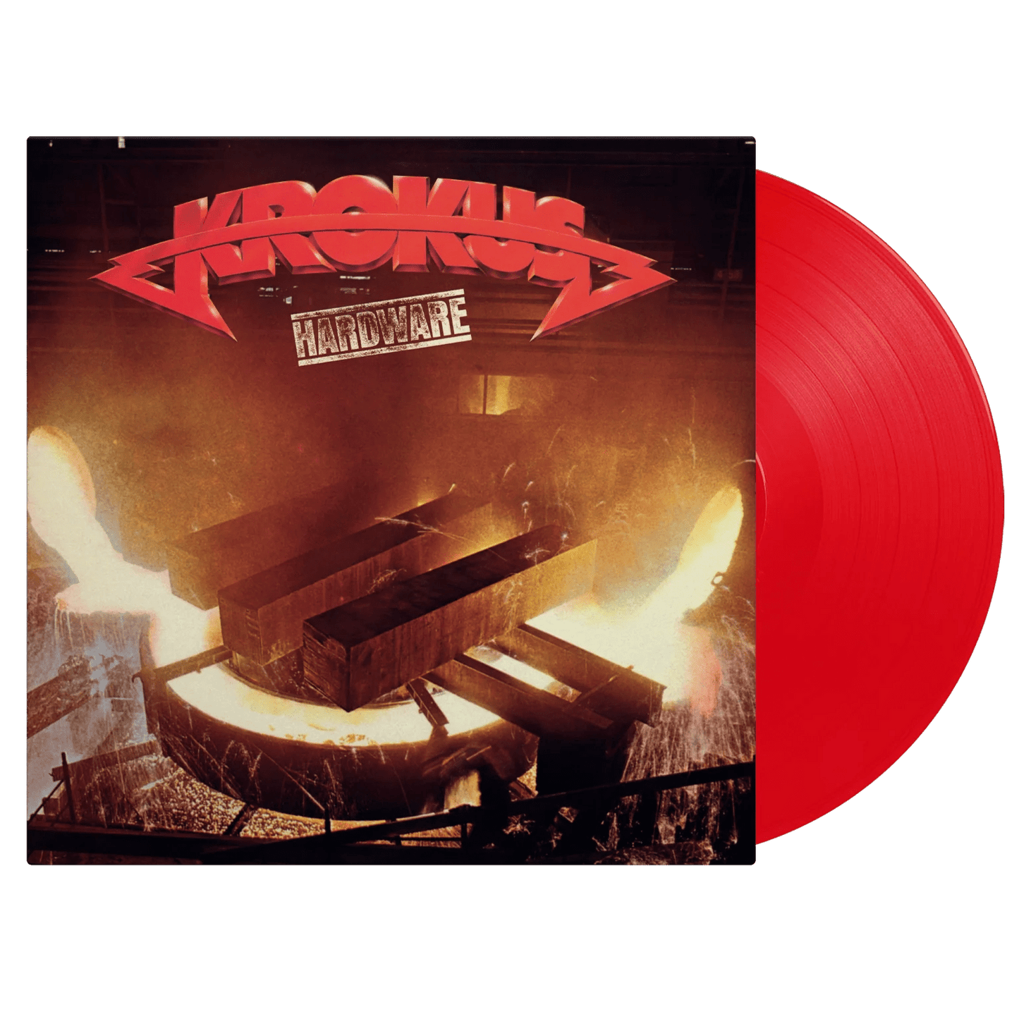 Hardware by Krokus red vinyl pressing with lyric insert heavy metal classic LP