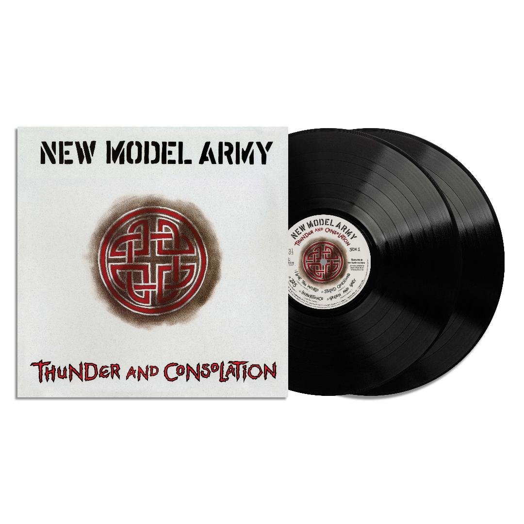 Thunder & Consolation deluxe 2LP black vinyl reissue by New Model Army artwork