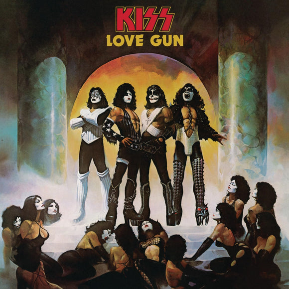 KISS Love Gun album on limited edition Tangerine/Aqua Splatter vinyl