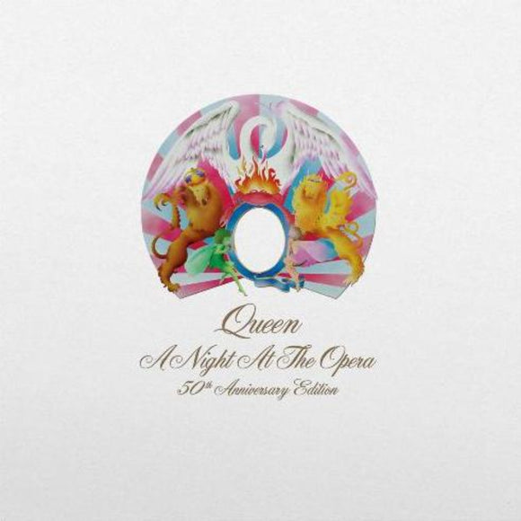 Queen A Night At The Opera 50th Anniversary on 180g clear vinyl with gold labels