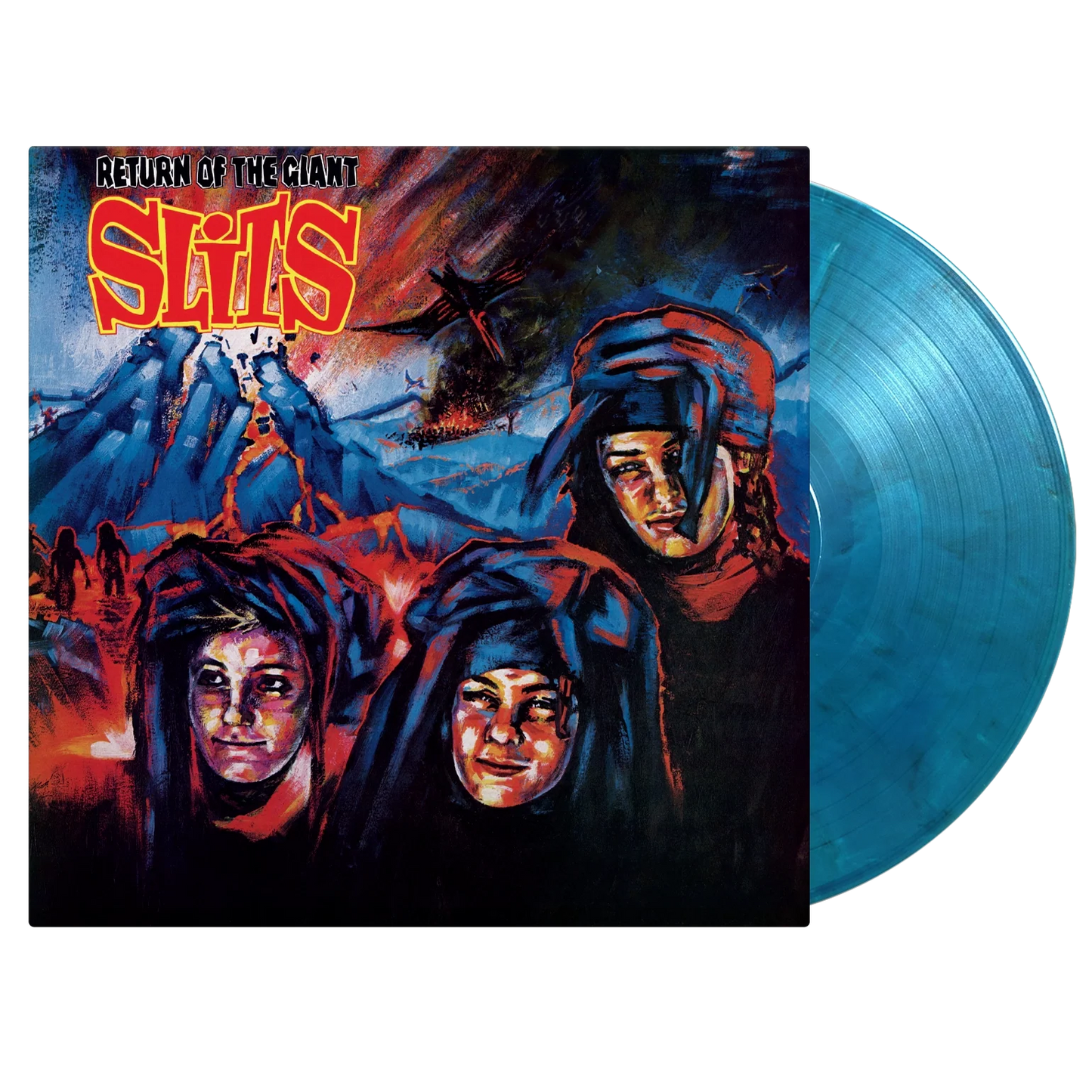 Close-up of Return of the Giant Slits vinyl pressing with collectible insert