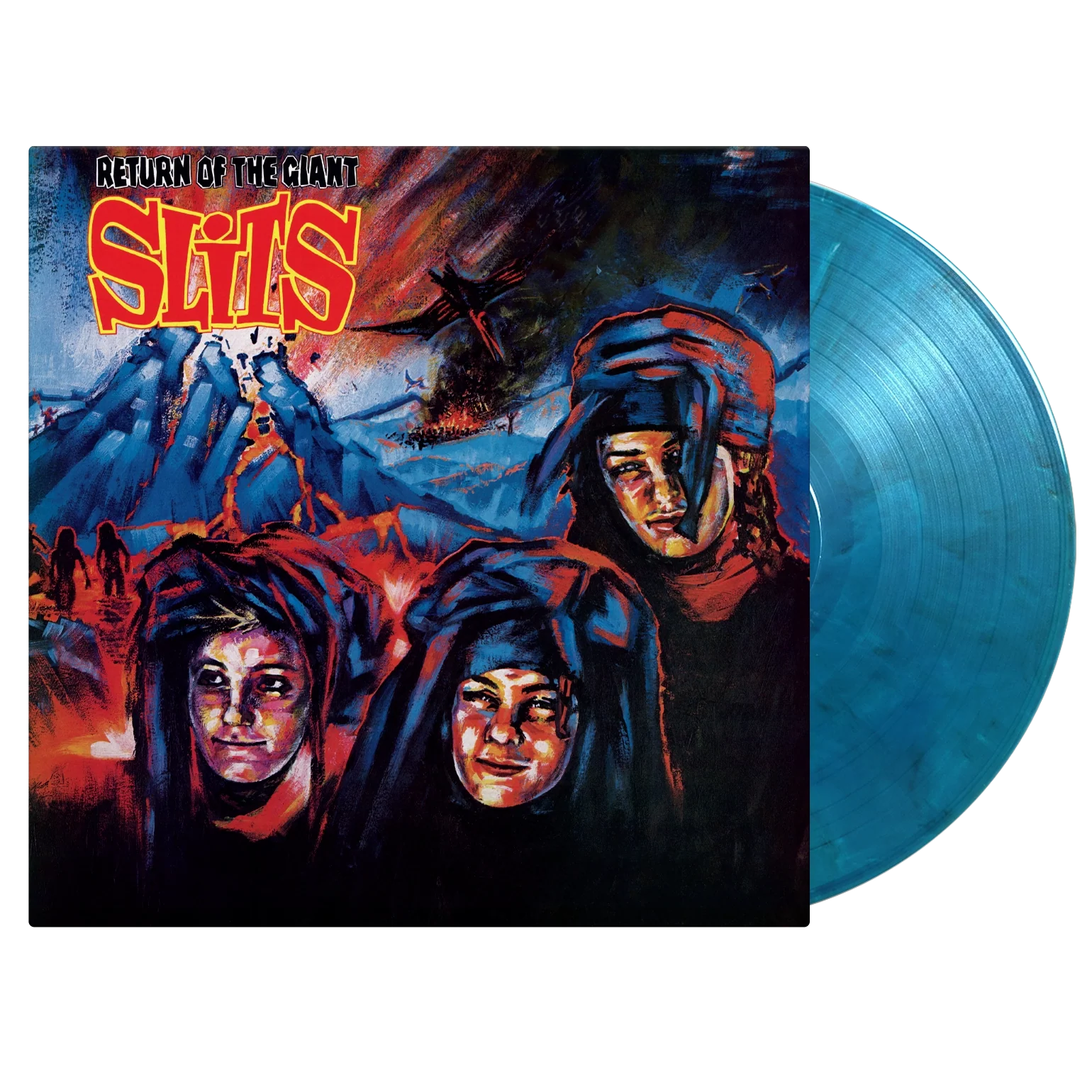 Close-up of Return of the Giant Slits vinyl pressing with collectible insert