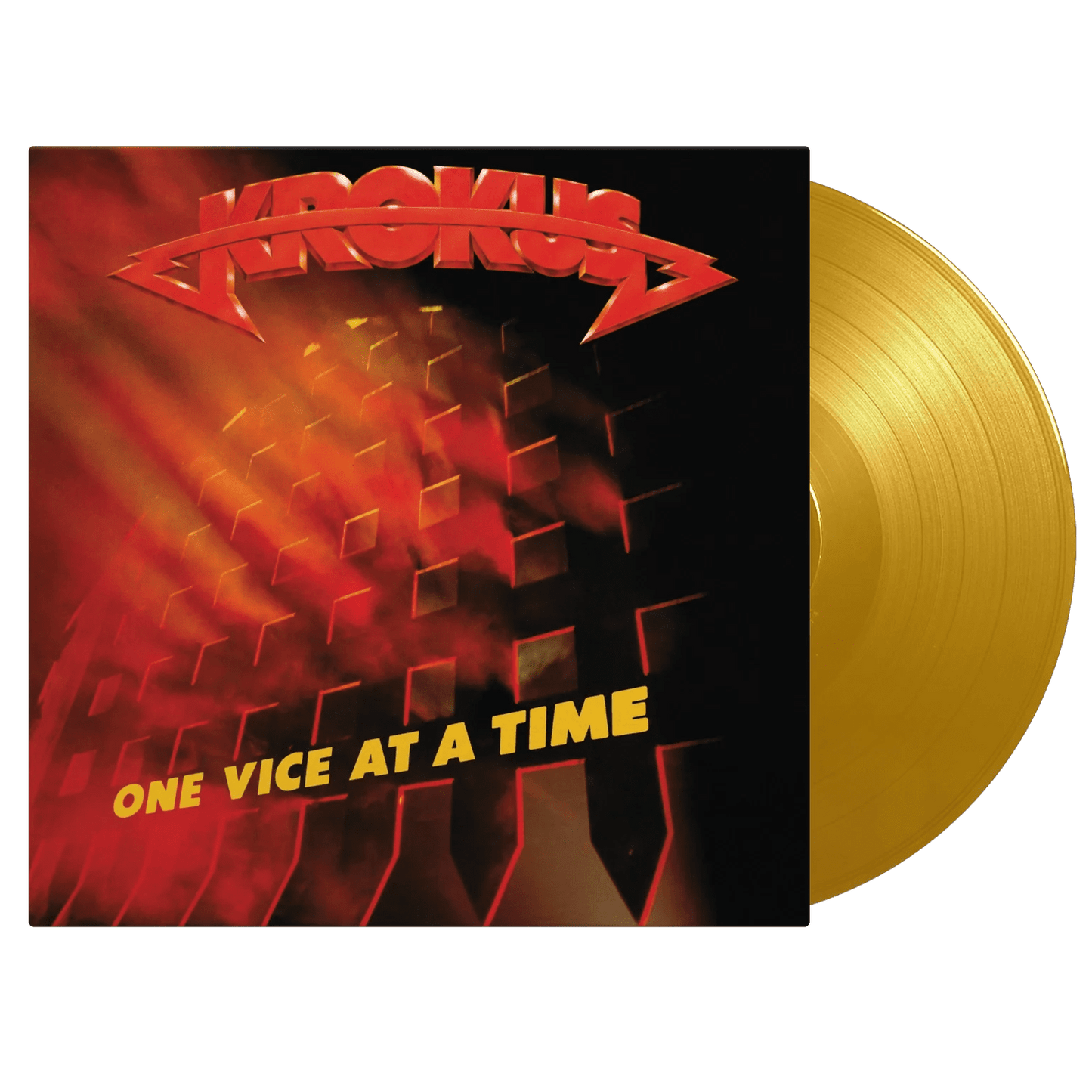 Close-up of One Vice at a Time vinyl pressing with collectible insert