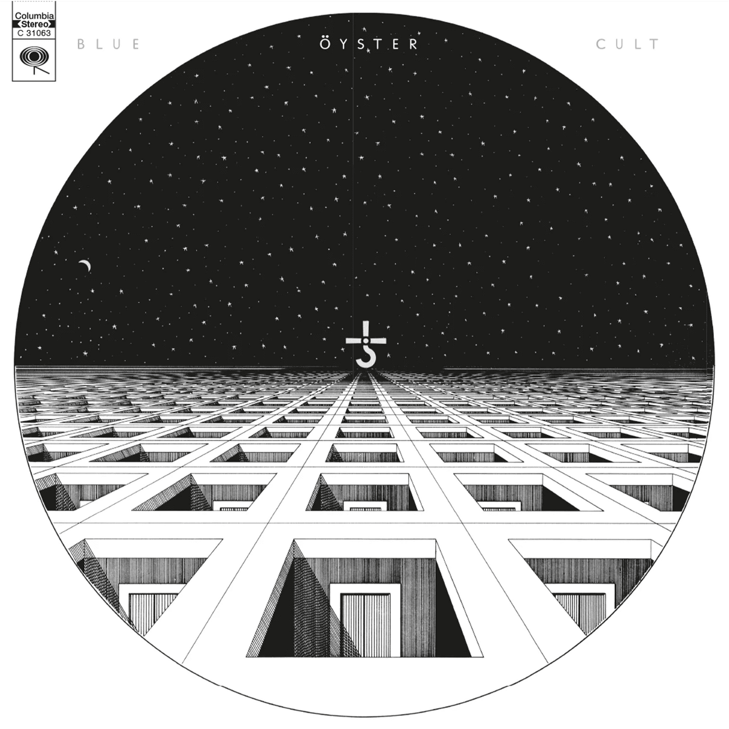 Blue Öyster Cult debut album cover with iconic artwork and psychedelic rock imagery