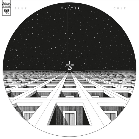 Blue Öyster Cult debut album cover with iconic artwork and psychedelic rock imagery