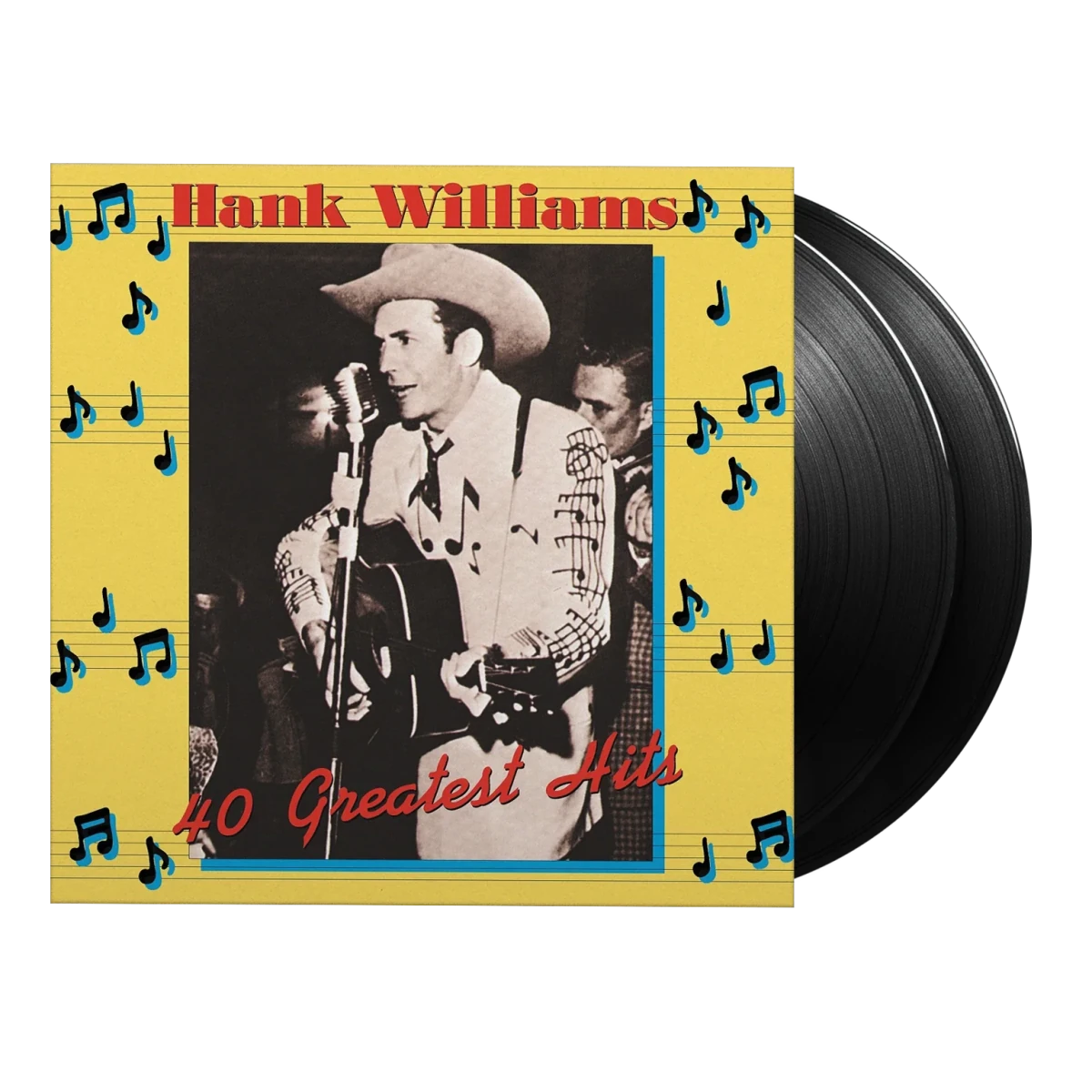 2LP vinyl edition of Hank Williams 40 Greatest Hits, timeless country music collection.